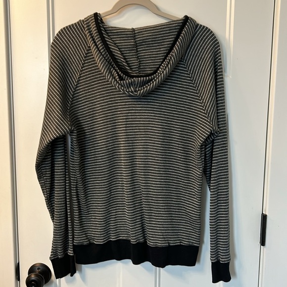 Fresh Produce Ribbed Striped Full Zip Hoodie - dark gray and silver XL - Picture 6 of 8